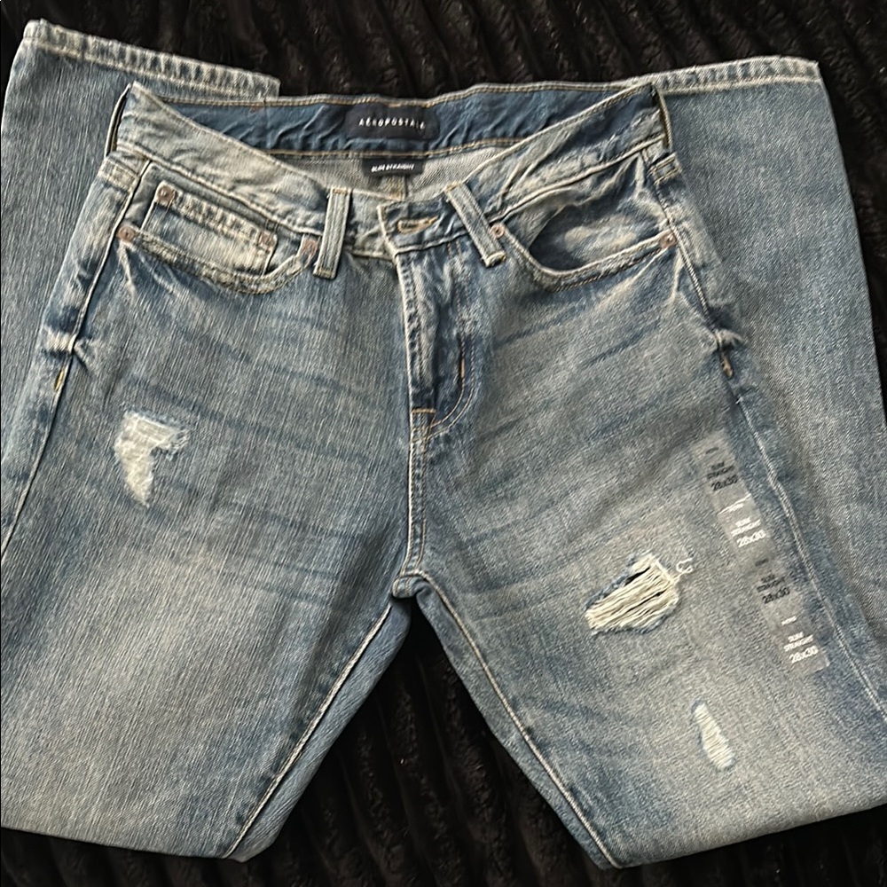 Aeropostale Slim Straight Jeans - Light Blue